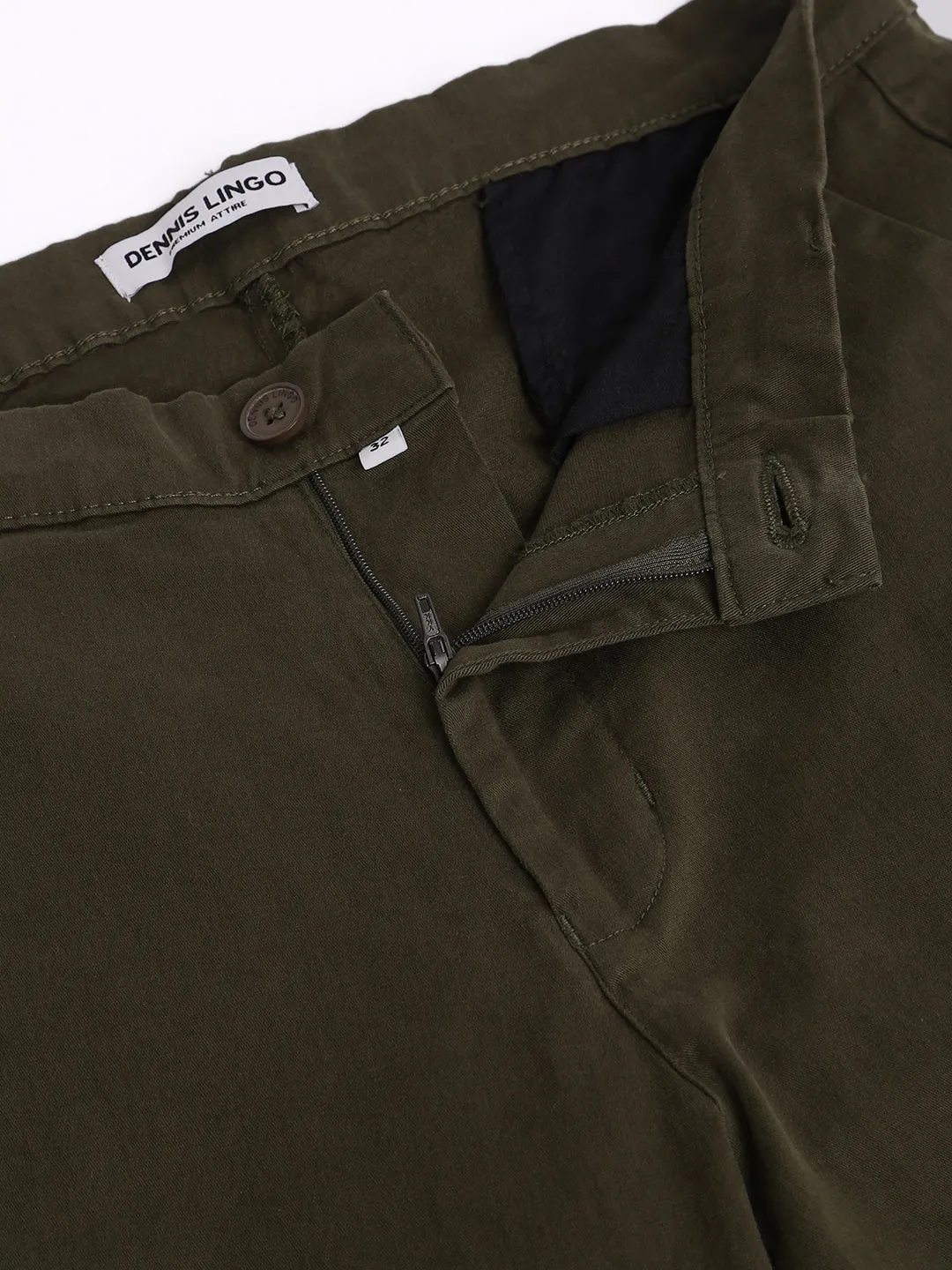 Men's Tapered Fit Cotton Chinos (Olive)