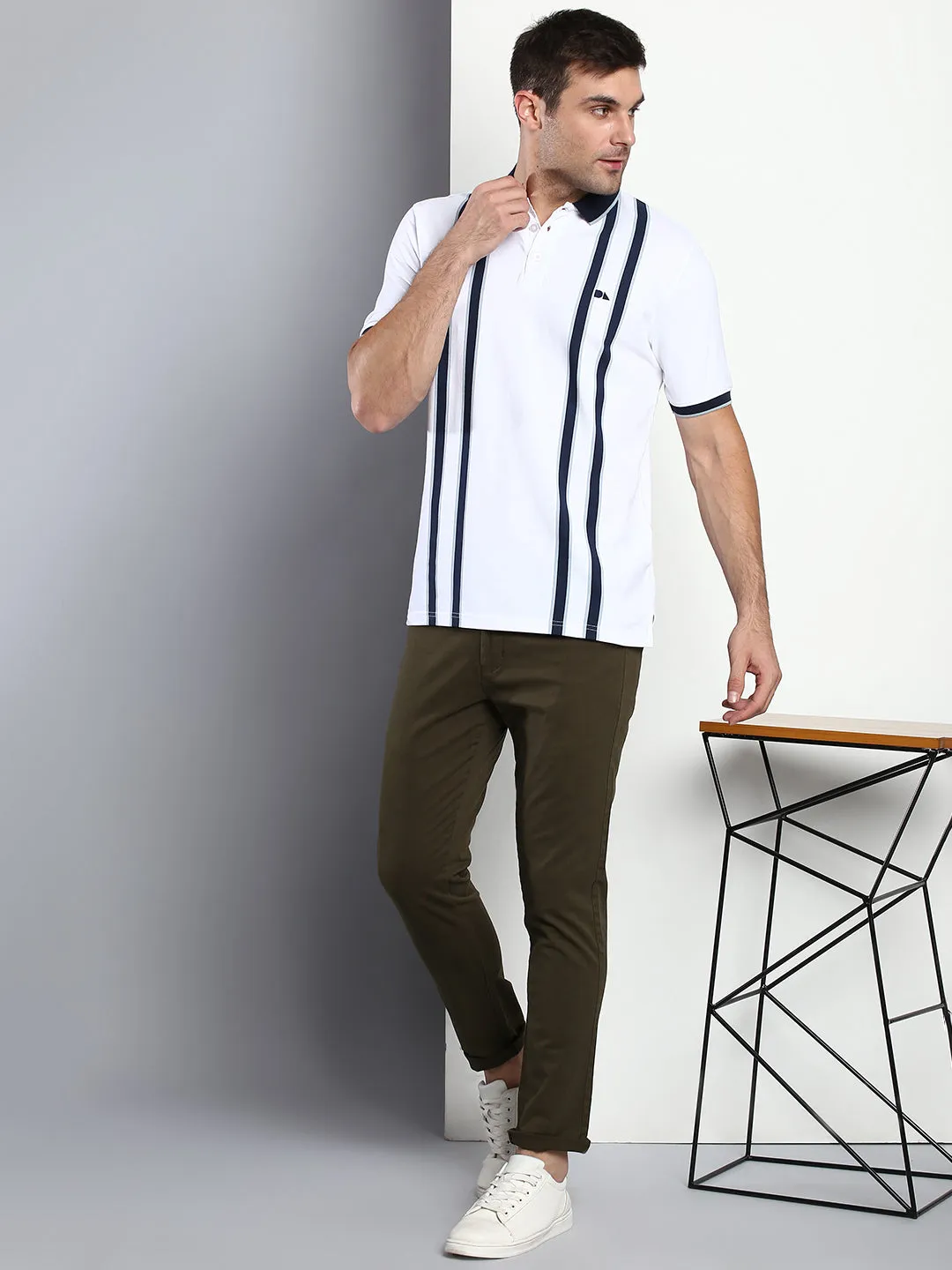 Men's Tapered Fit Cotton Chinos (Olive)