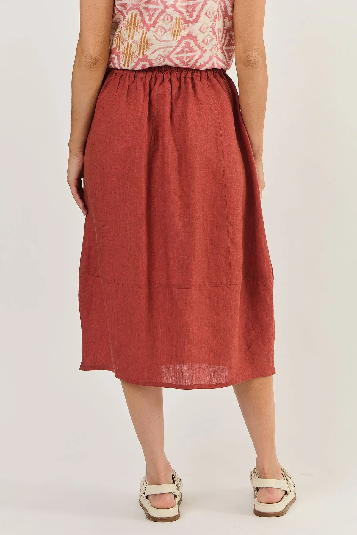 Naturals by O & J Linen Pocket Skirt - Cedar (GA384)