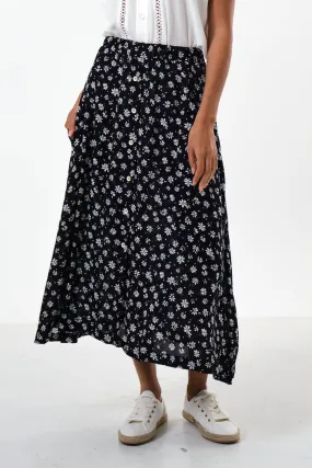 Nese Daisy Drop Print Midi Skirt