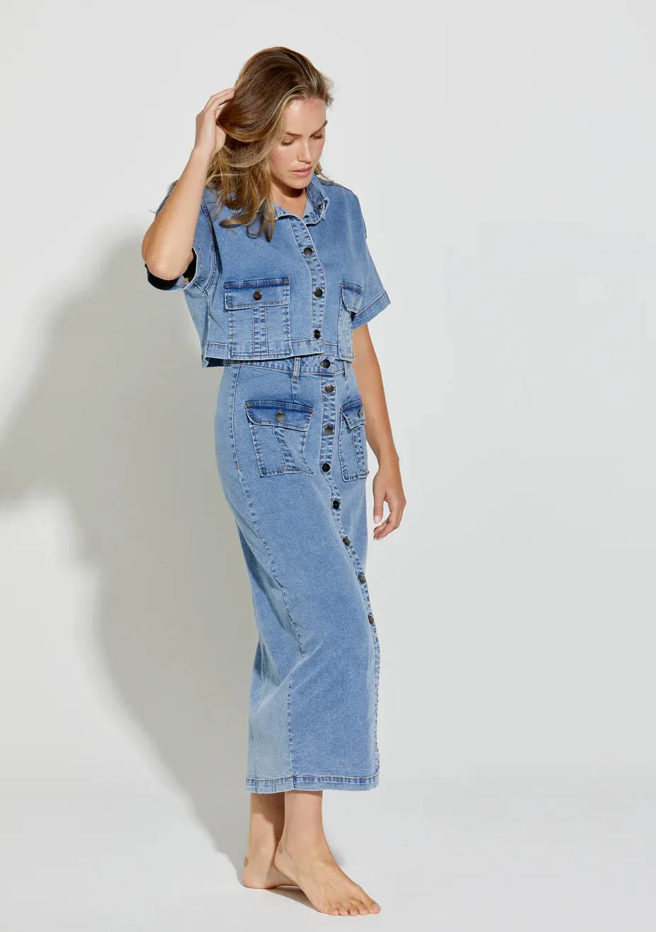 NEW LONDON JEANS GINSBERG SKIRT - LIGHT WASH
