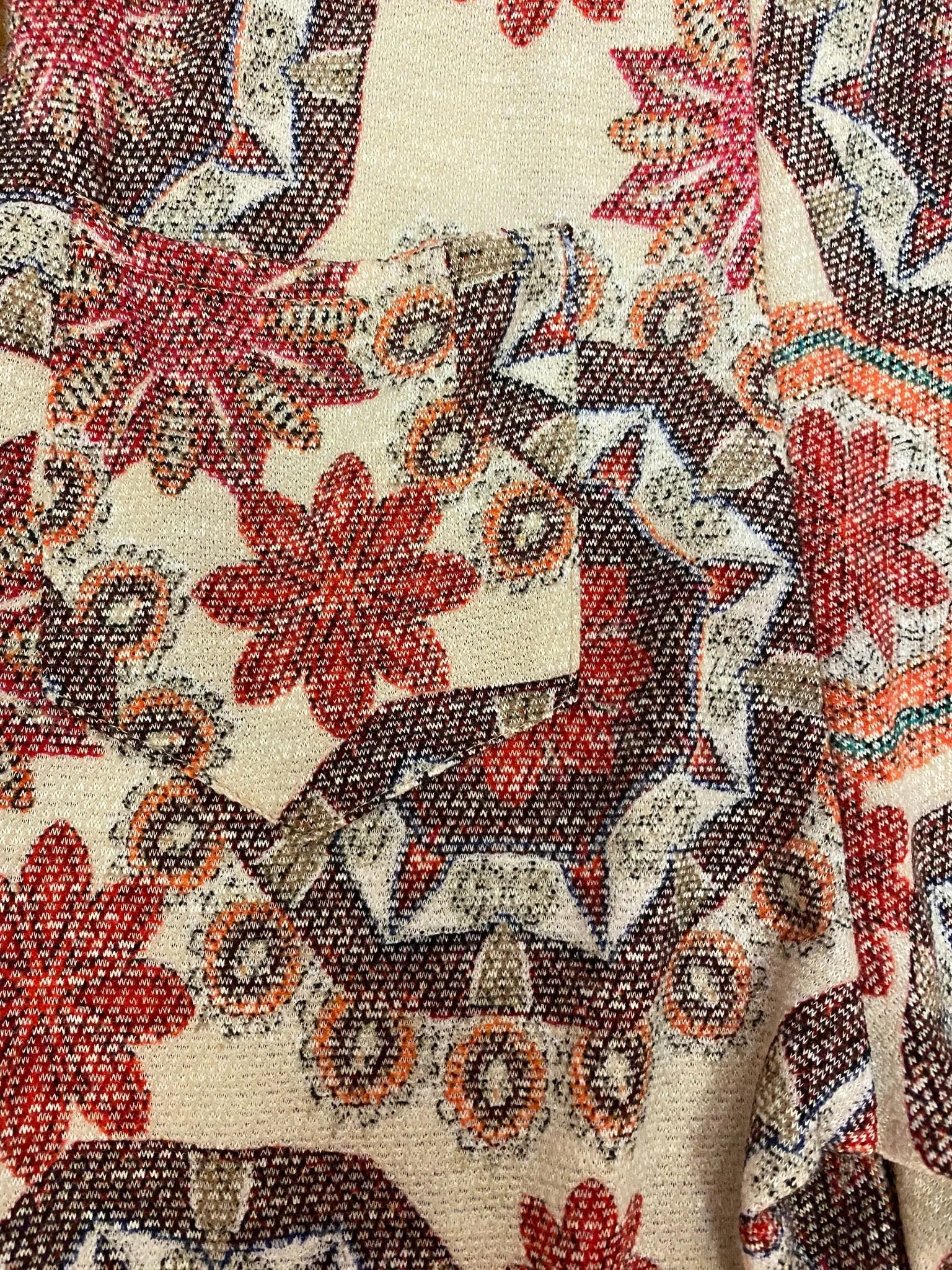 Orange Paisley Bell Bottom Leggings- Size Medium Only