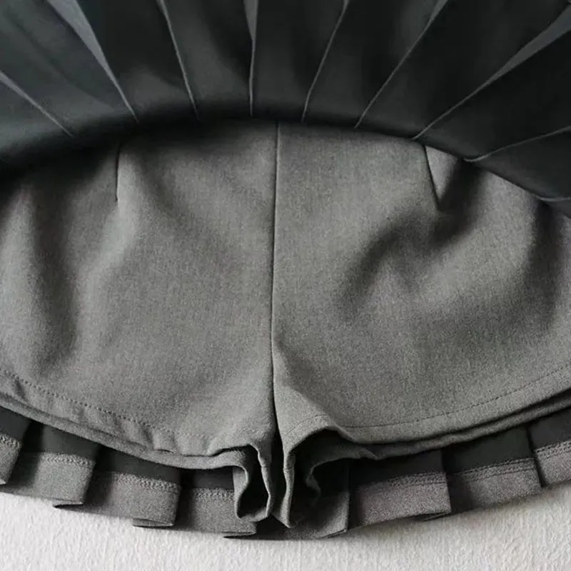 Out Of School Pleated Mini High Waisted Skirt