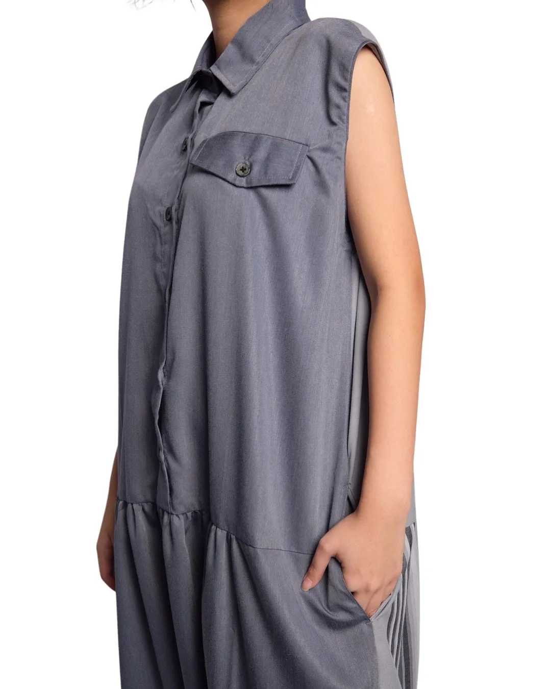Oversized Overall Jumpsuit ( Ash Blue )
