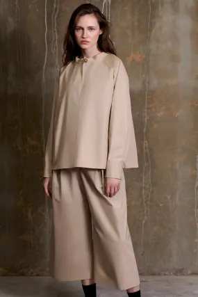 Painter's Shirt in Khaki Cotton Suiting
