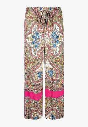 Paisley Print Wide-Leg Pants
