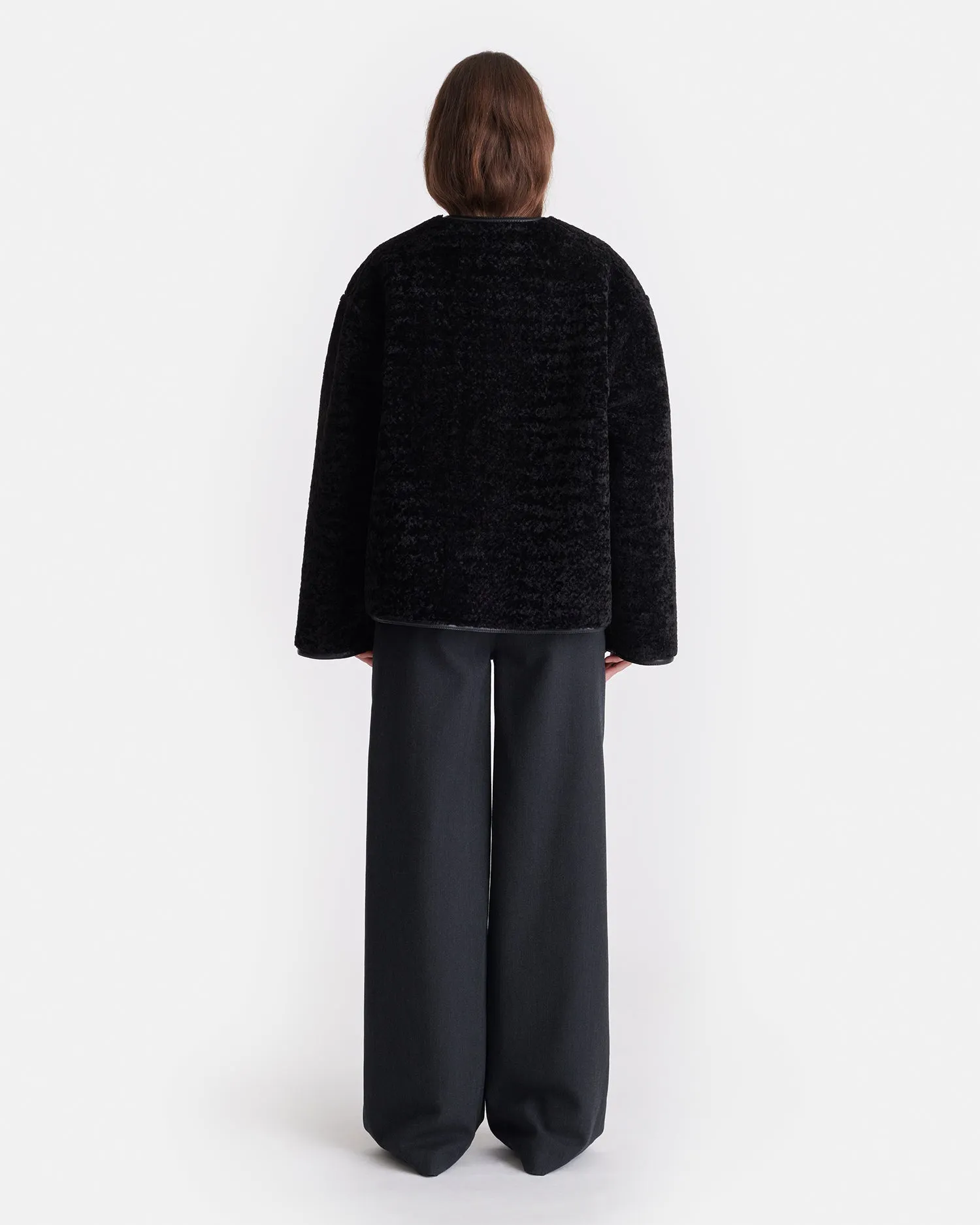 Panka - Reversible Bonded Shearling Jacket - Black/Black