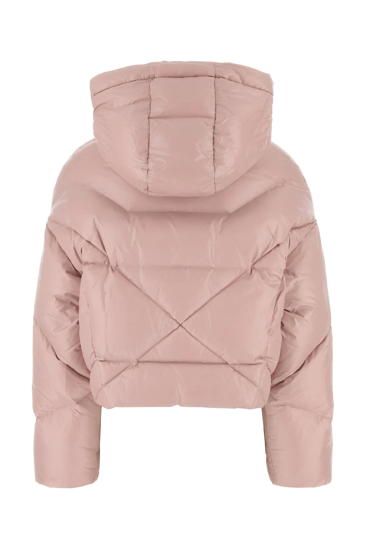 Pastel pink nylon down jacket