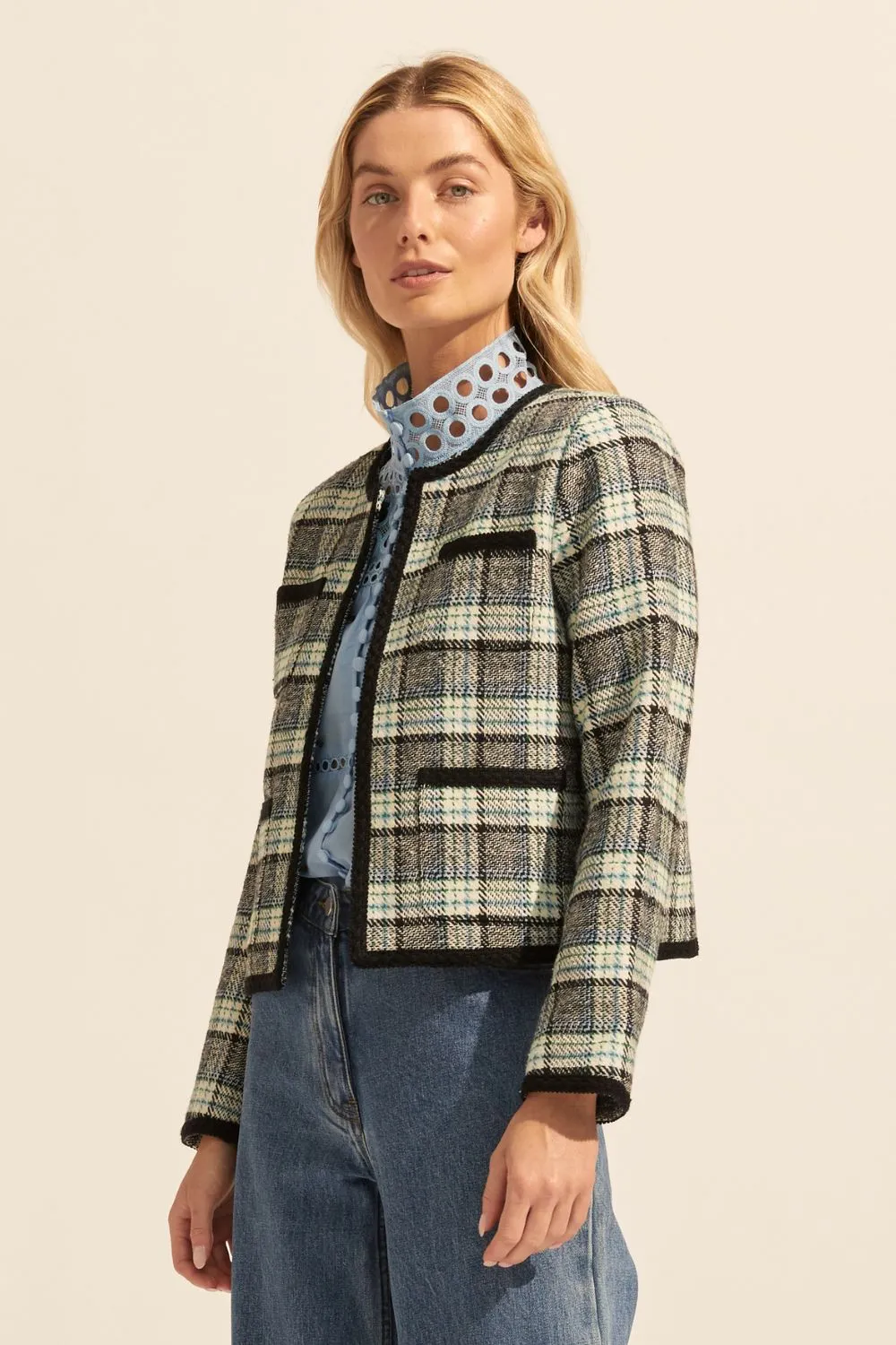 patron jacket - green check