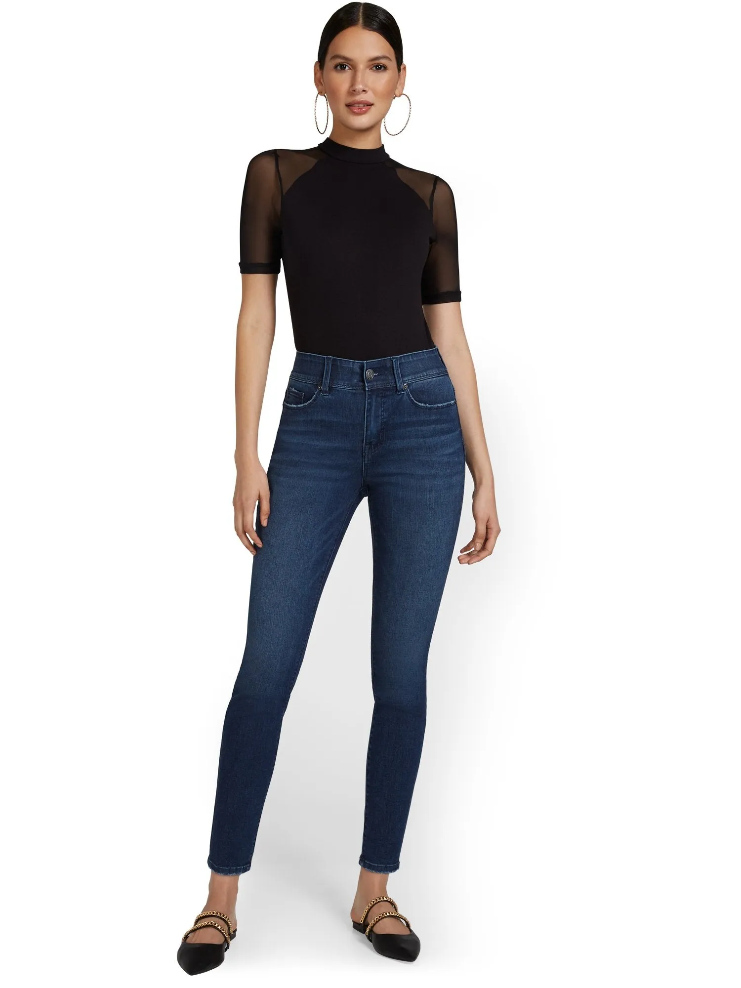 Petite Mya Curvy Ultra High-Waisted Super-Skinny Boost Jeans - Hamilton Wash
