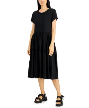 Petite Tiered Crewneck Midi Dress