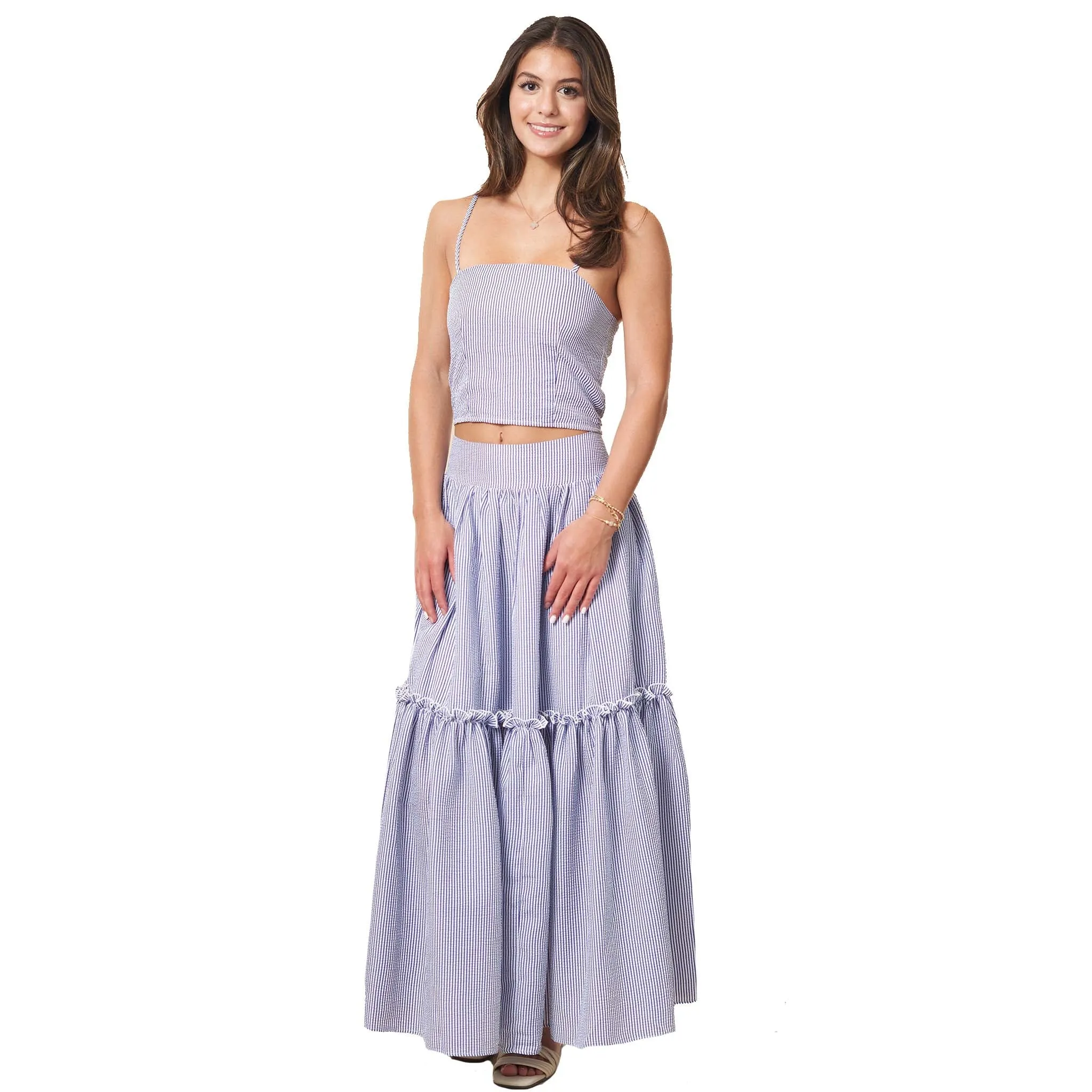 Pia Stripe Maxi Skirt