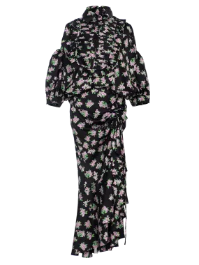 Pixel Flowers-print Box Dress