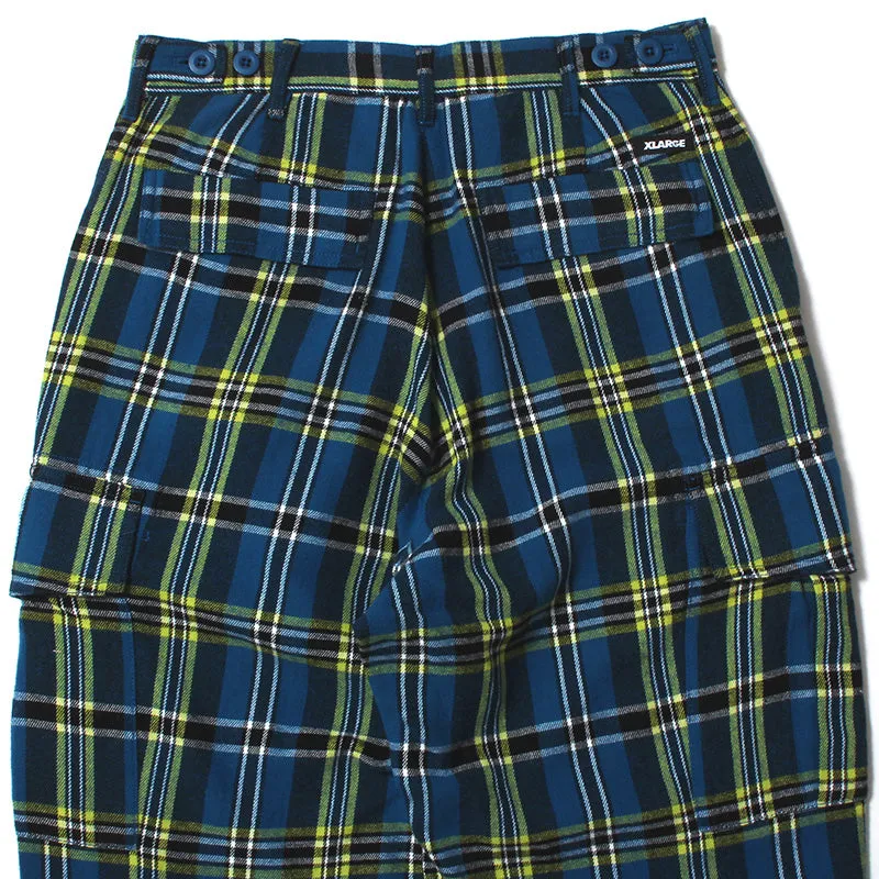 Plaid Cargo Pants Blue