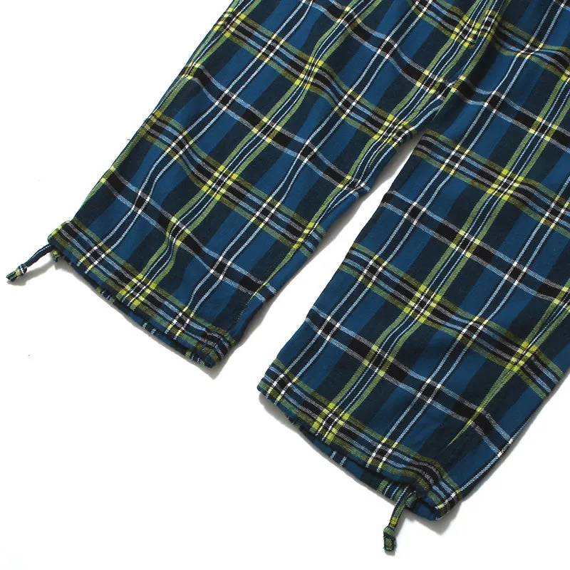 Plaid Cargo Pants Blue