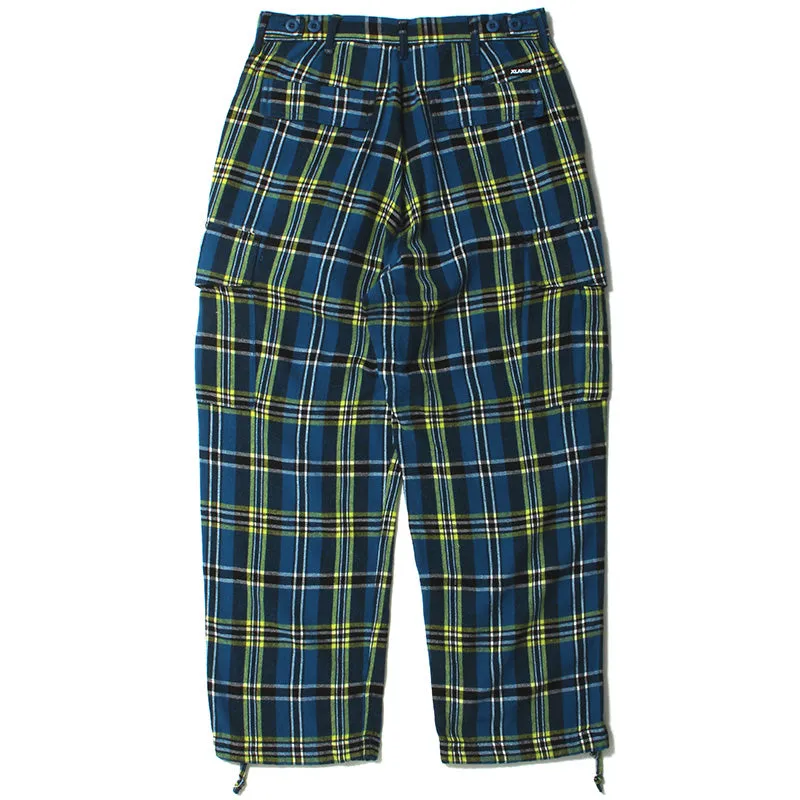 Plaid Cargo Pants Blue