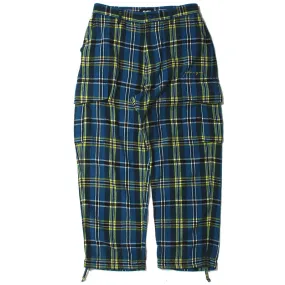 Plaid Cargo Pants Blue