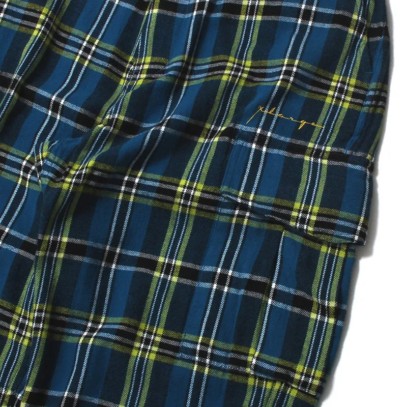 Plaid Cargo Pants Blue