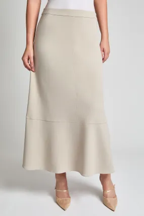Plus Size Flare Stretch Deco Crepe Maxi Skirt