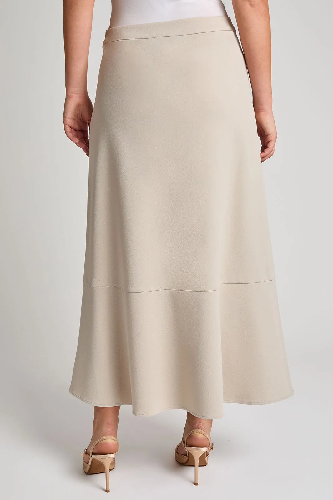 Plus Size Flare Stretch Deco Crepe Maxi Skirt