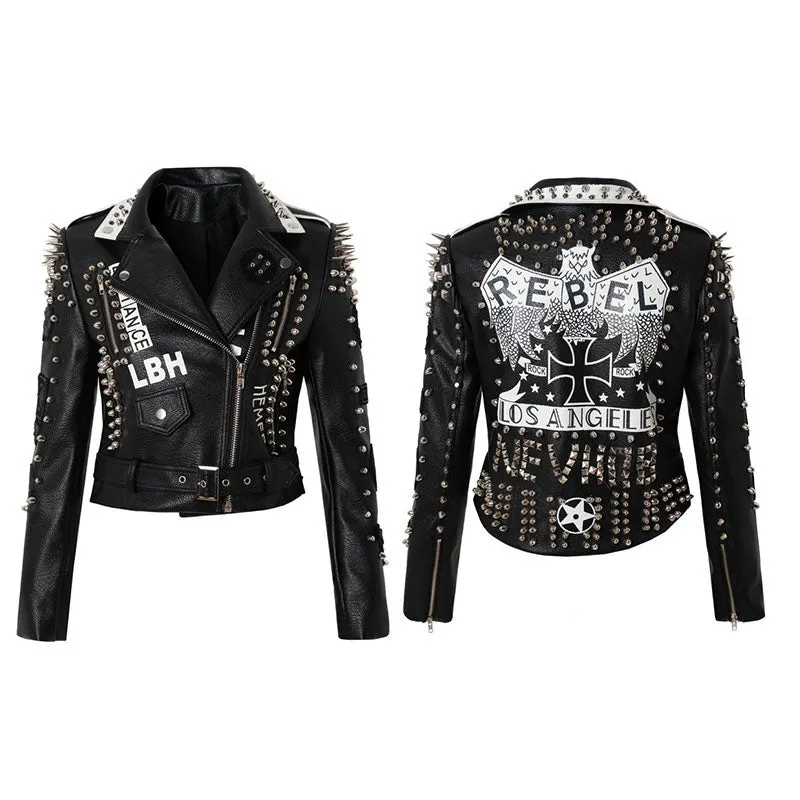 Punk Graffiti Prints and Rivet Leather Jackets