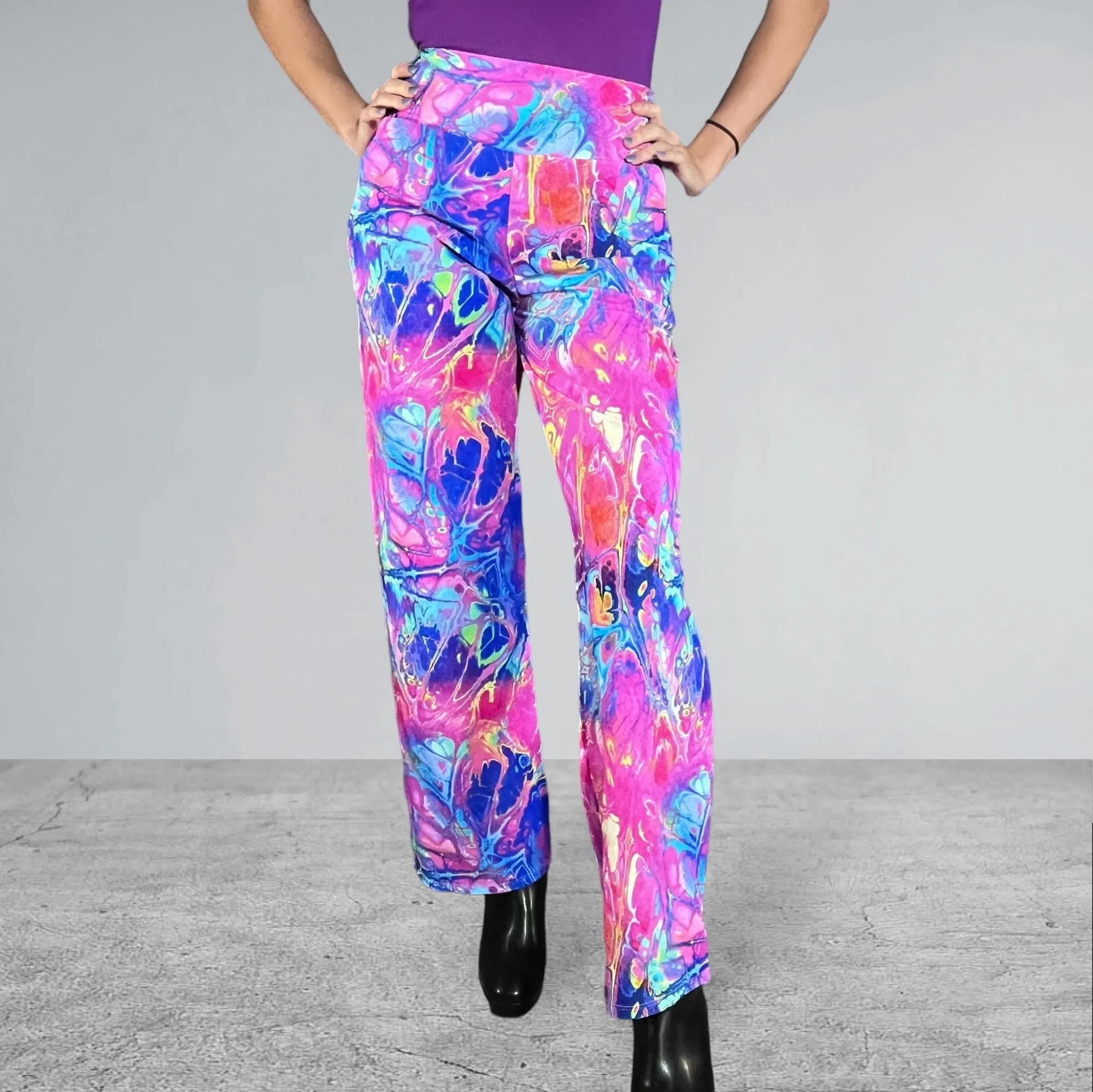 Rainbow Vapor Wide Straight Wide Leg Relaxed Fit Pants