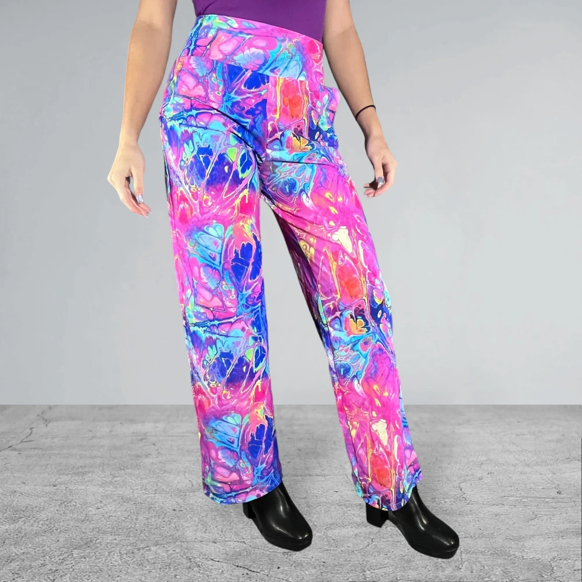 Rainbow Vapor Wide Straight Wide Leg Relaxed Fit Pants