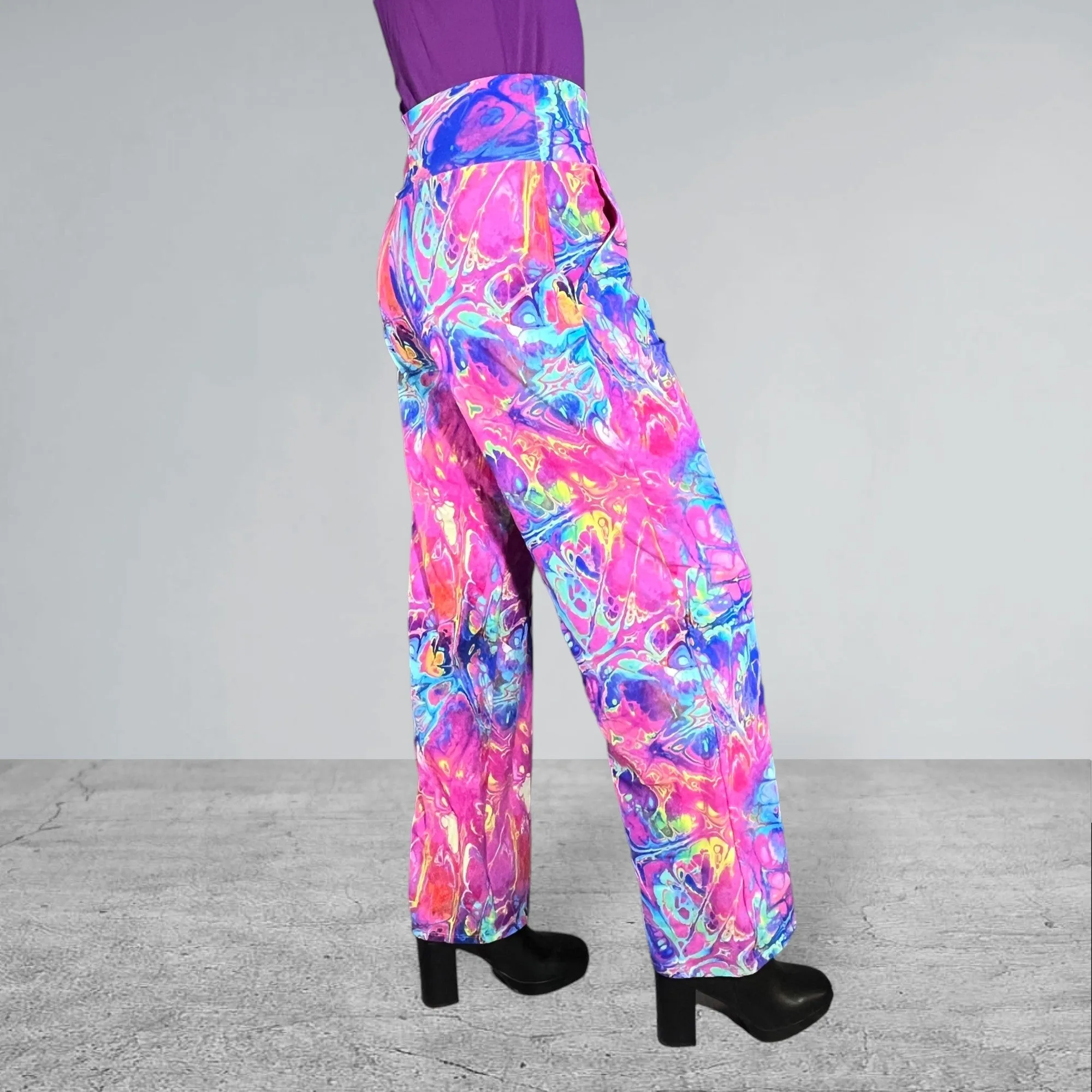 Rainbow Vapor Wide Straight Wide Leg Relaxed Fit Pants