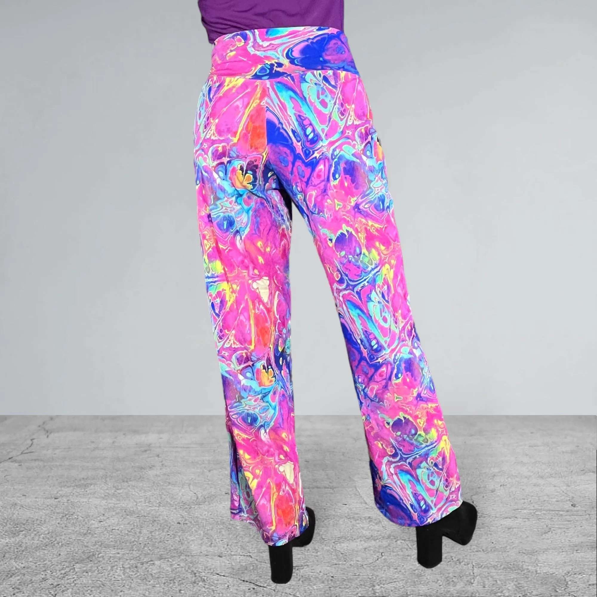 Rainbow Vapor Wide Straight Wide Leg Relaxed Fit Pants