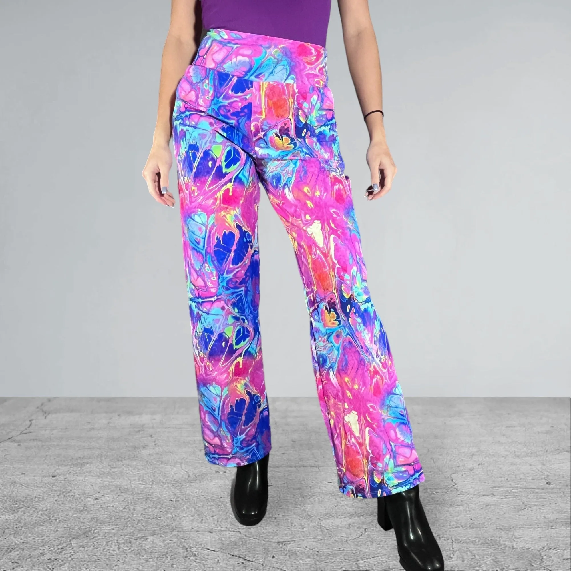 Rainbow Vapor Wide Straight Wide Leg Relaxed Fit Pants