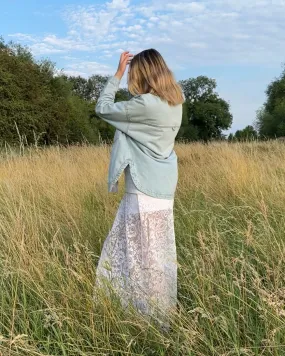 Re-Made White Lace Maxi Skirt - S