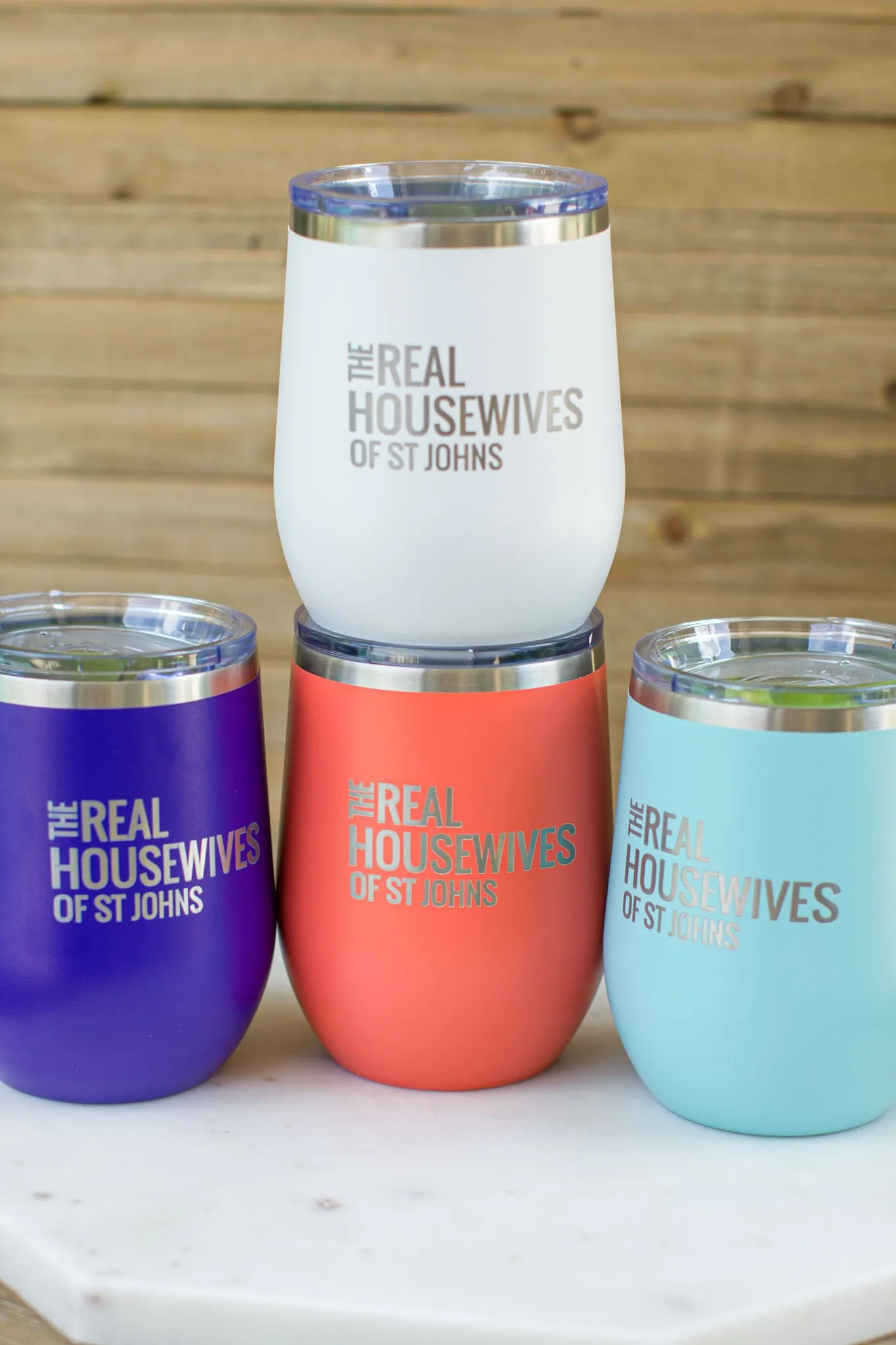 Real Housewives Of St Johns Wine Tumbler - White