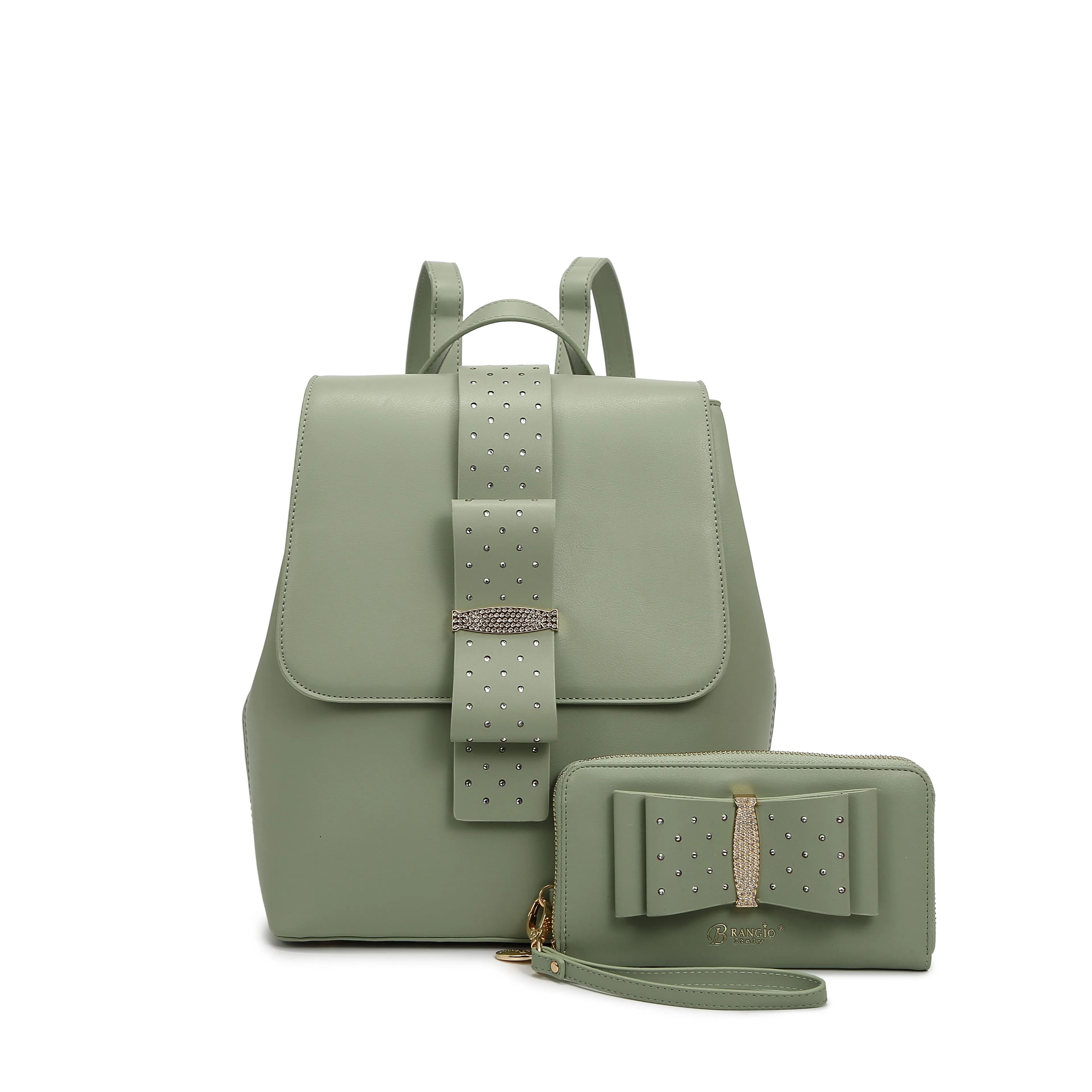 Ribbon Romance Travel Backpack with Rhinestones