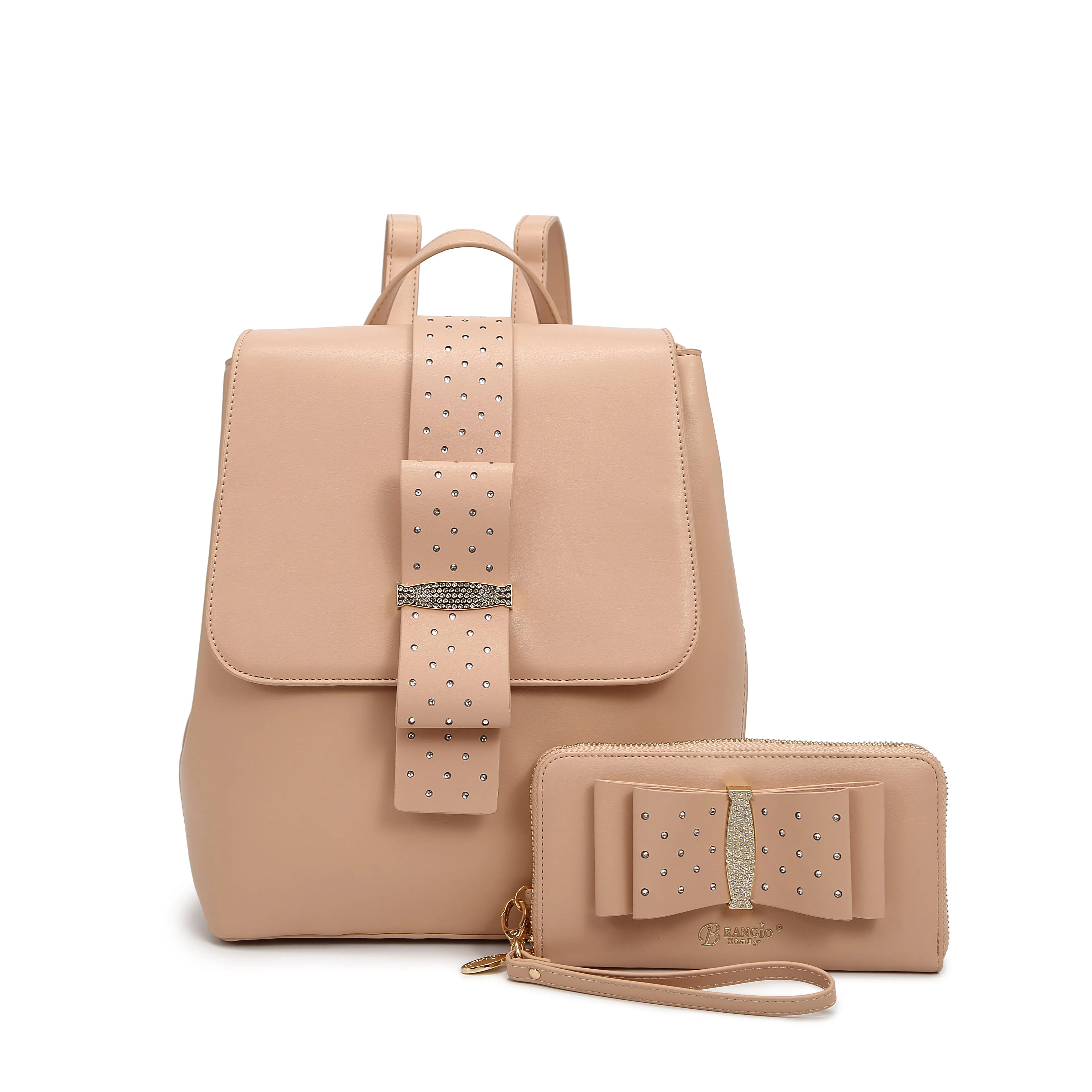 Ribbon Romance Travel Backpack with Rhinestones
