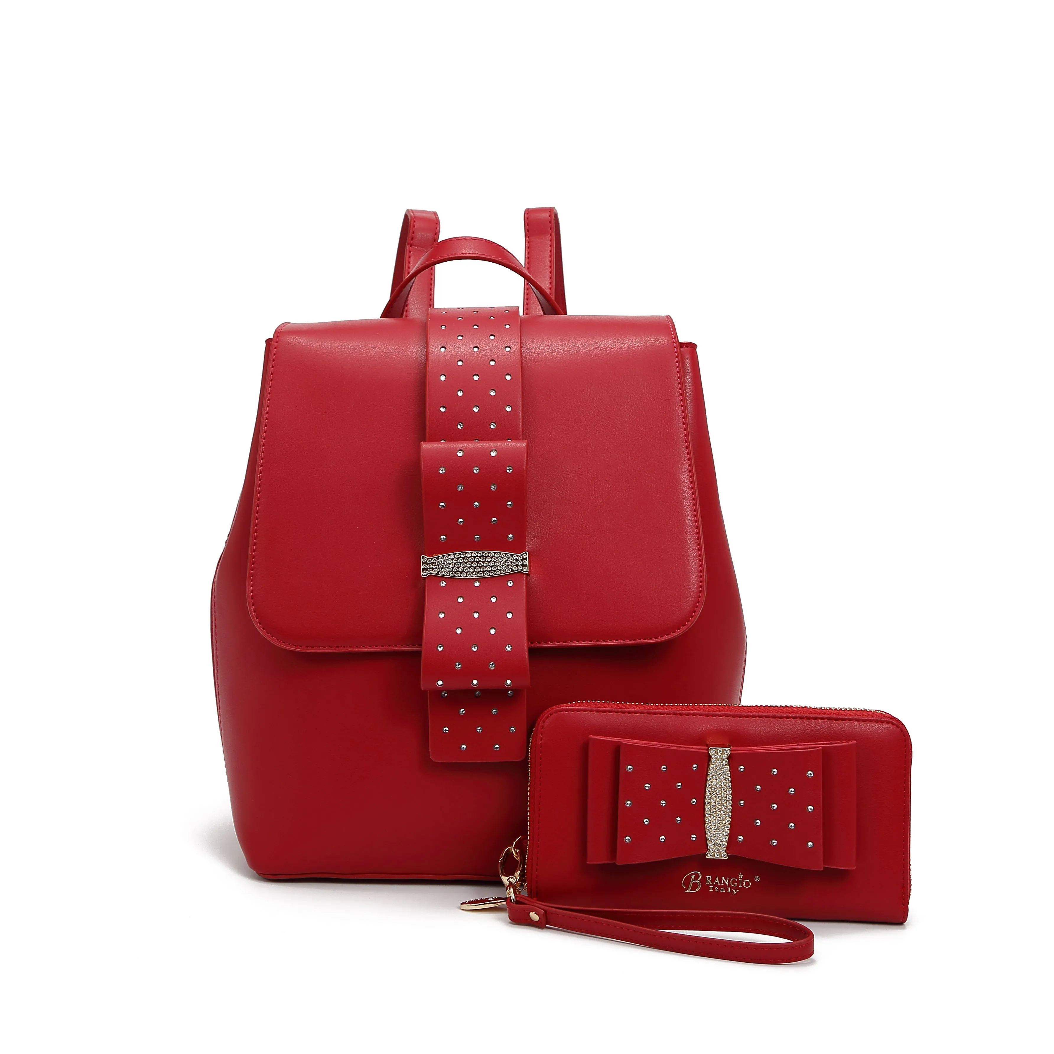 Ribbon Romance Travel Backpack with Rhinestones