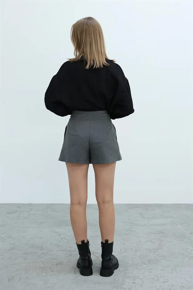 RYN Pleated Shorts Skirt - Anthracite - Vasto
