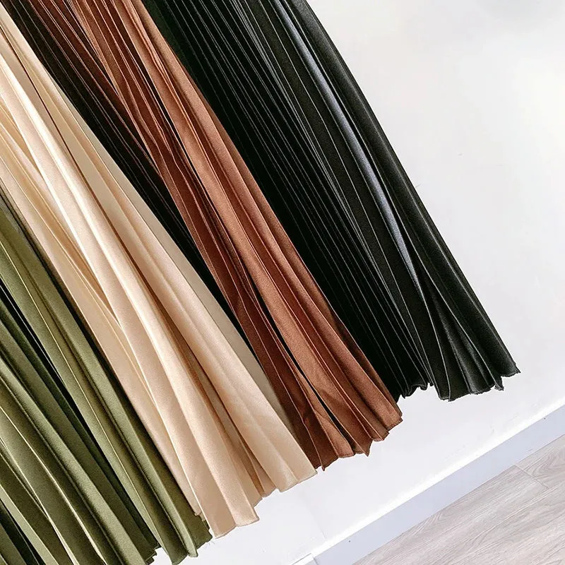 Satin Pleated Skirts
