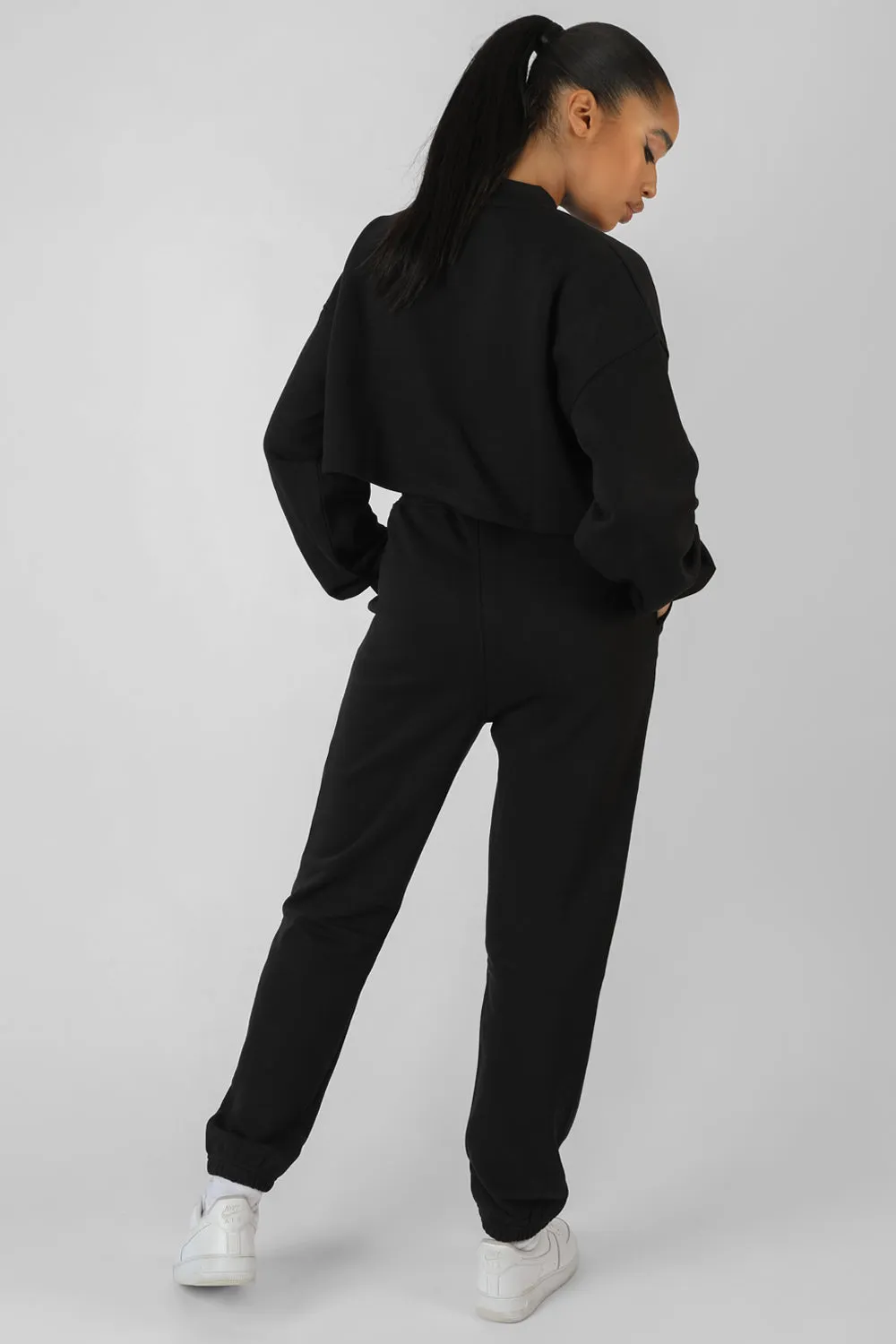 Self Love Club Cropped Sweatshirt Black