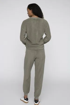Sherpa Cropped Henley, Clay