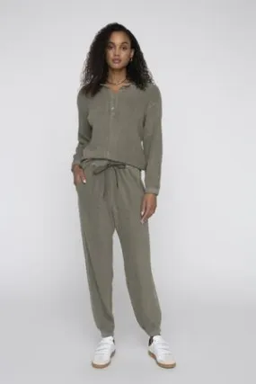 Sherpa Cropped Henley, Clay