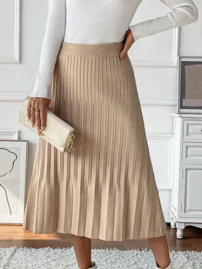 Soft Knit High-Waisted A-Line Skirt for Women