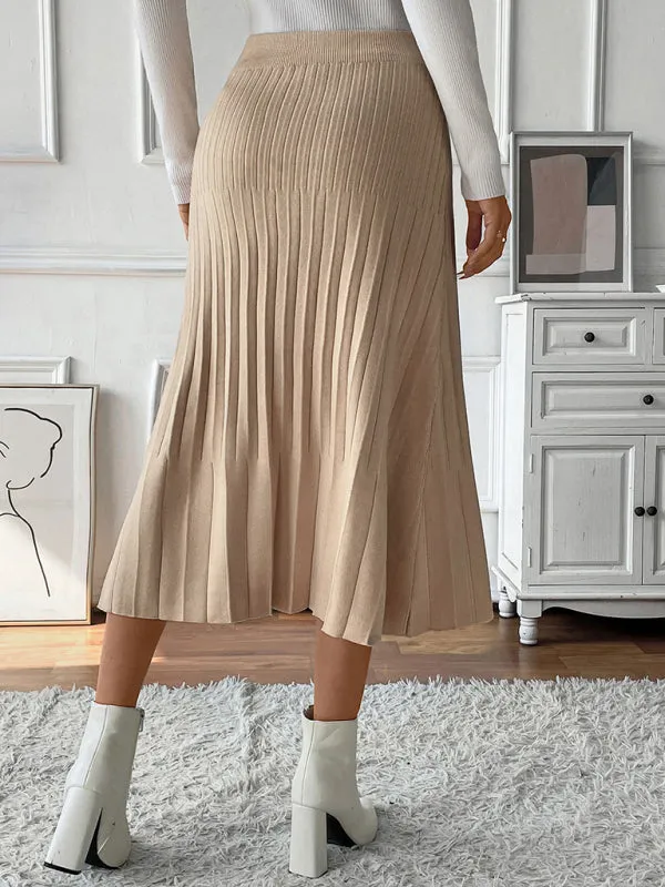 Soft Knit High-Waisted A-Line Skirt for Women