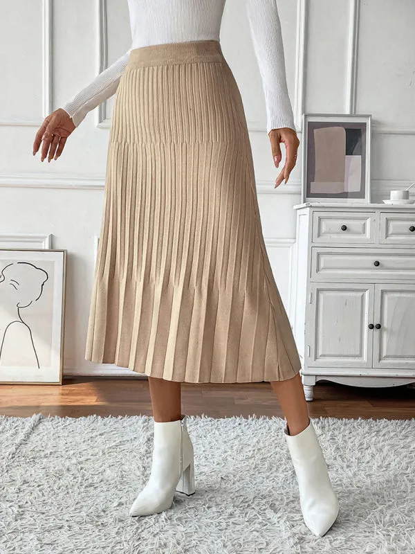 Soft Knit High-Waisted A-Line Skirt for Women
