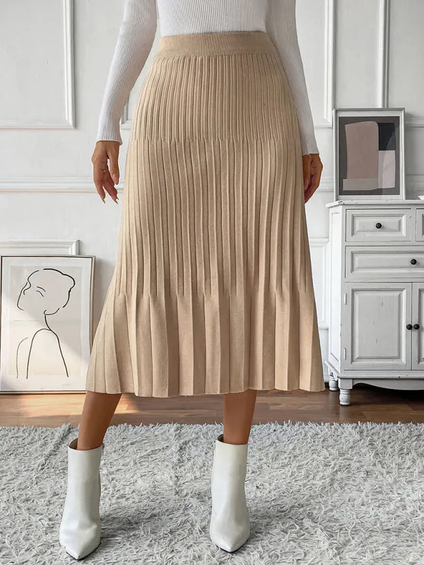 Soft Knit High-Waisted A-Line Skirt for Women
