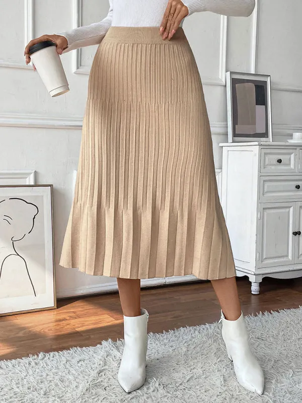 Soft Knit High-Waisted A-Line Skirt for Women