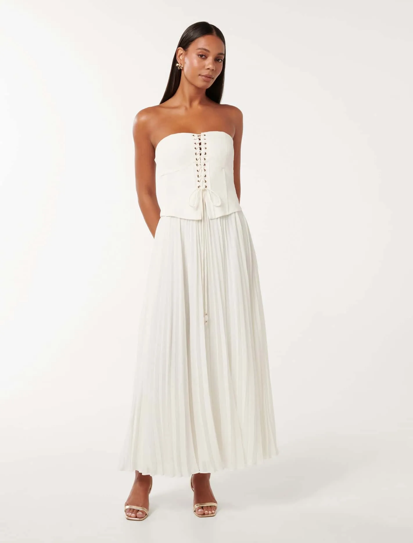 Sonnie Strapless Pleated Maxi Dress