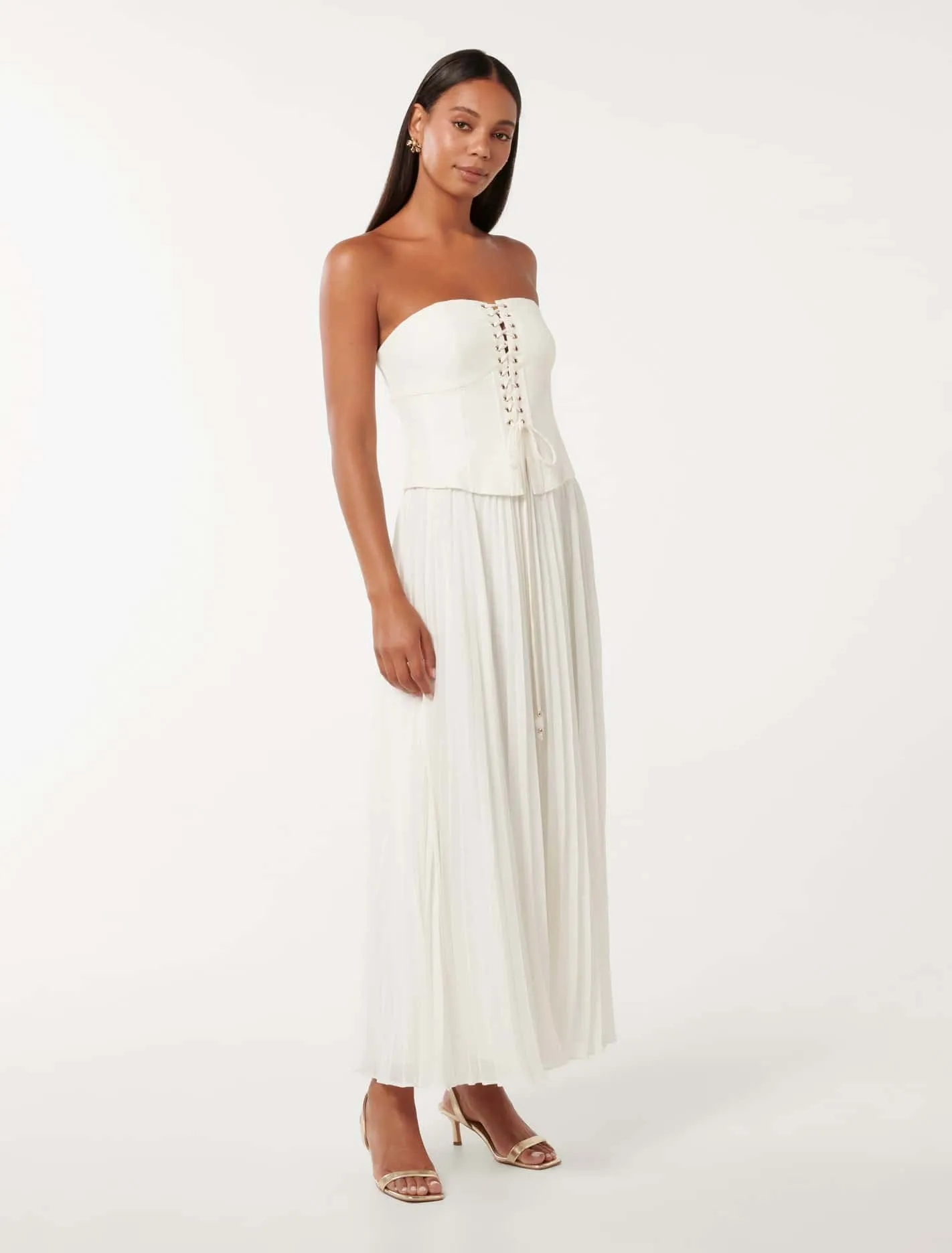 Sonnie Strapless Pleated Maxi Dress
