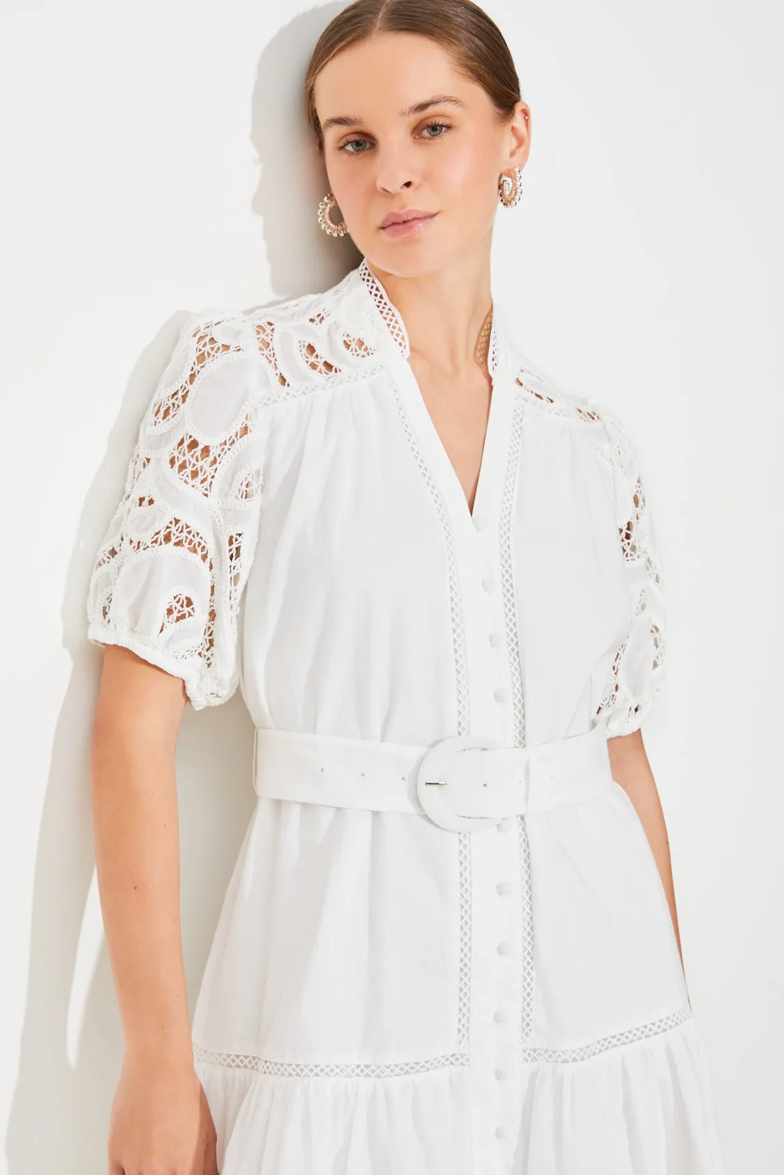 Suncoo Catleya White Embroidery Dress
