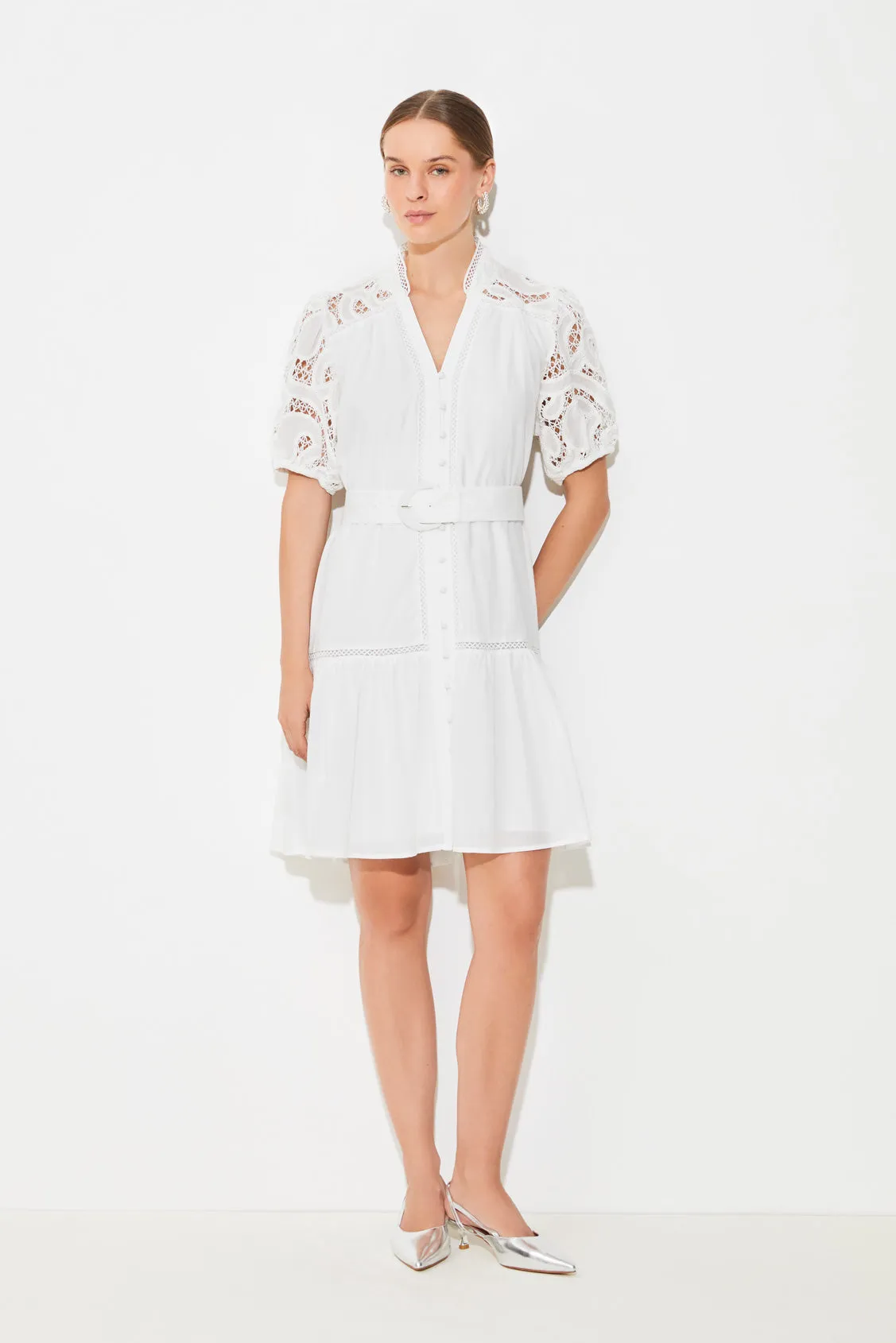Suncoo Catleya White Embroidery Dress