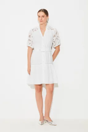 Suncoo Catleya White Embroidery Dress